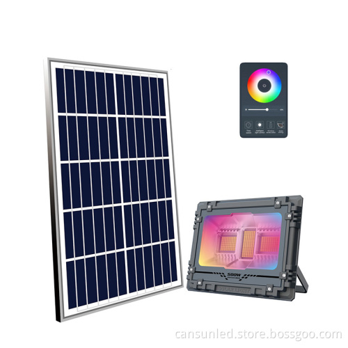 High-Quality RGB IP66 LED Solar Flood Light - 500W Outdoor Spotlights